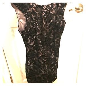 Black Lace Cocktail Dress with Open Back - 2/4